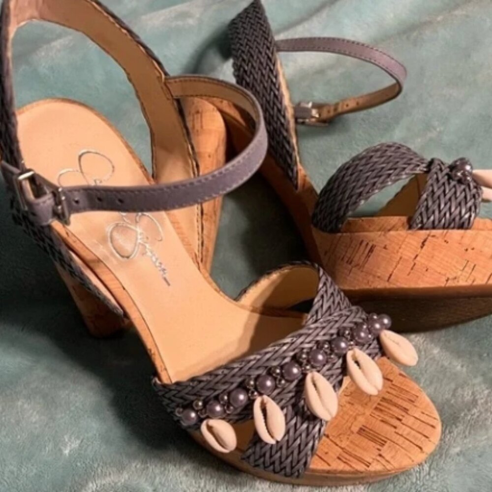 Jessica Simpson Ivriele Shell Cork Platform Sandals